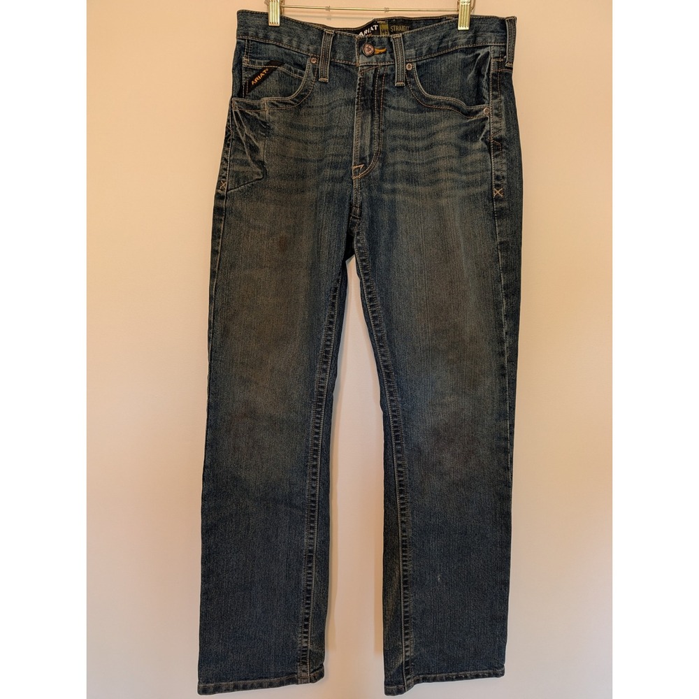 Ariat Rebar M5 Straight Leg Work Jeans Blue Mens 32x34 Tough (fits 32x32.5)